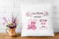 Preview: Geburtsgeschenk Kissen 40x40 cm personalisiert - Rosa