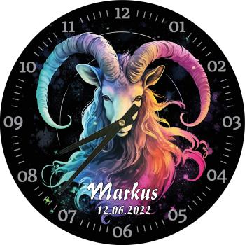 Glasuhr 29cm - Sternzeichen – Steinbock01