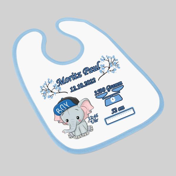 Geburtsgeschenk Babylätzchen - Blau